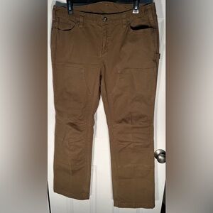Women’s Duluth Firehose Work Pants Size 12 x 31 Brown Excellent Condition